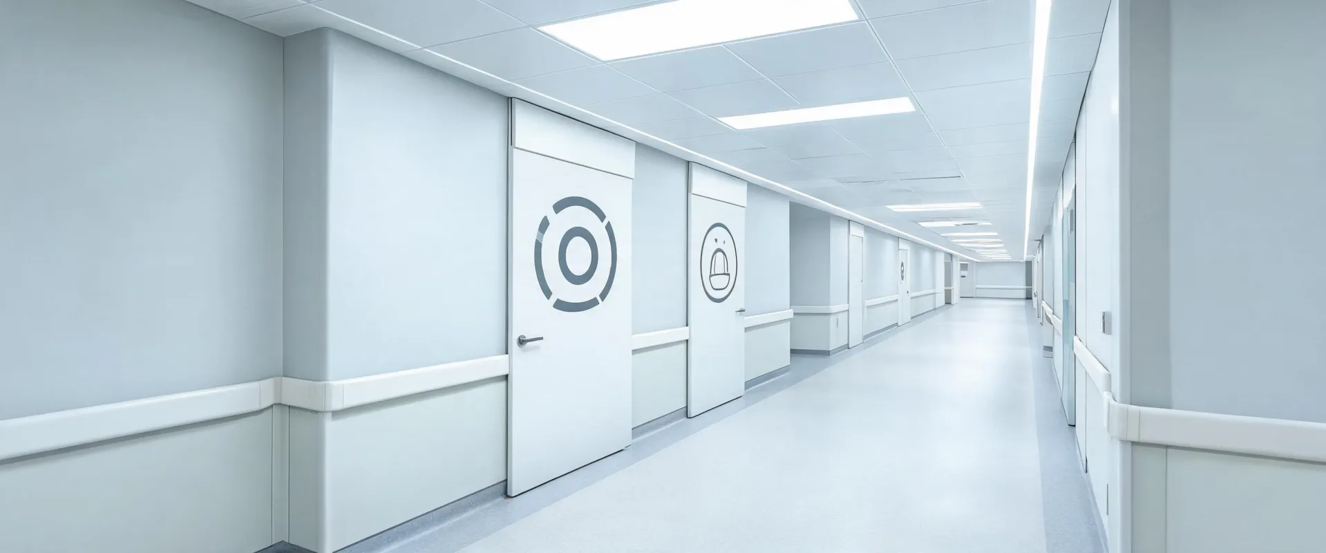 Hospital imaging corridor atmosphere
