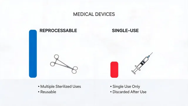 Reprocessable vs single-use ratio chart